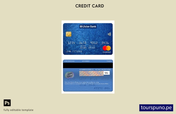 lista para imprimir plantilla de mastercard del Ulster Bank de la República de I